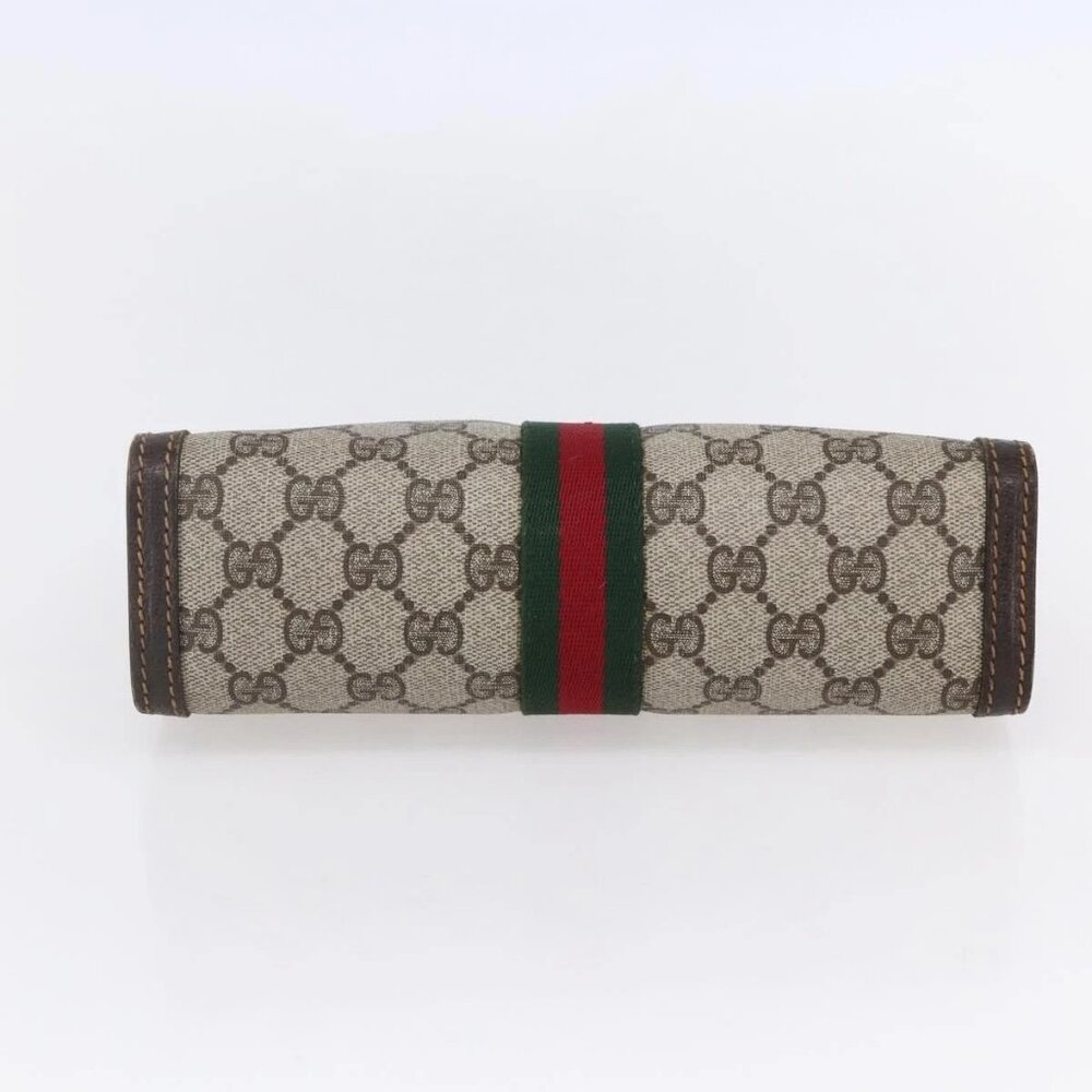 GUCCI GG Supreme Web Sherry Line Bag PVC Beige Gold 41 014 2125 23 Auth BA7795 - Picture 7 of 16